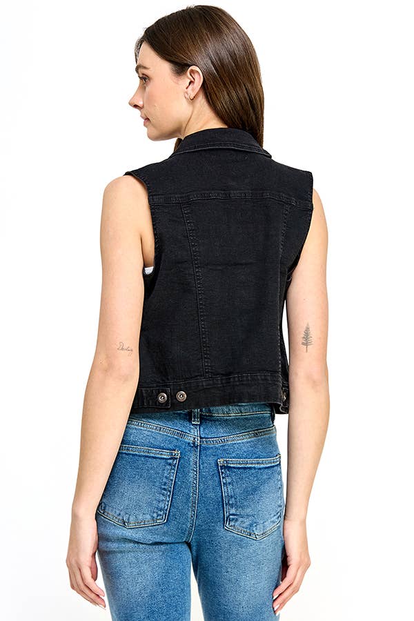 Women's Spandex Denim Vest