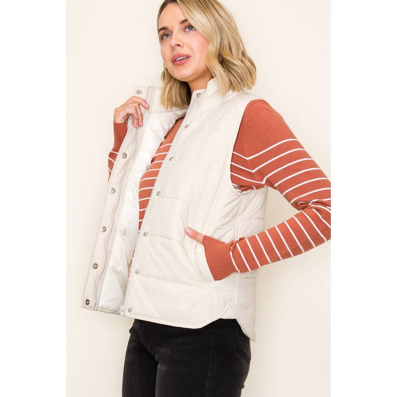 Solid Brown Puffer Vest