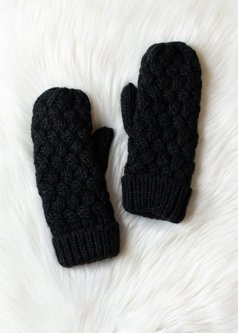 Fleece Lined Knit Mittens- Multiple