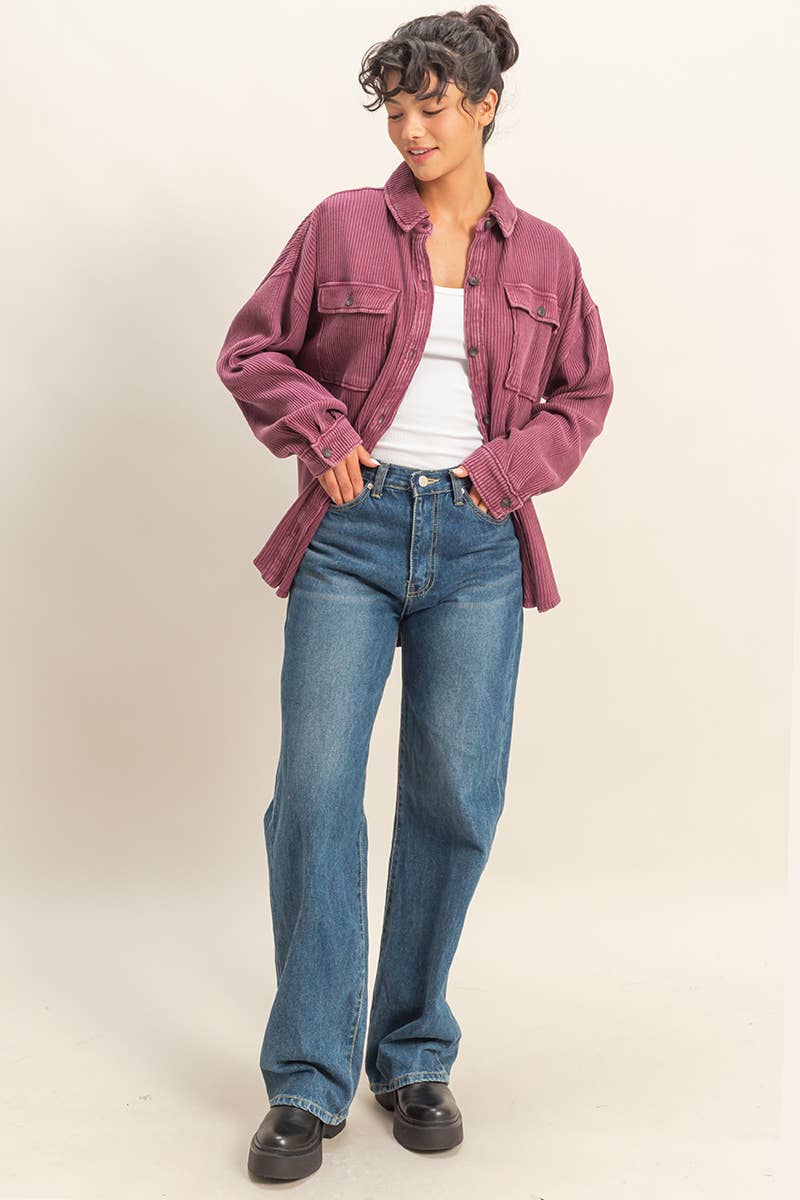 Waffle Button Up Shacket