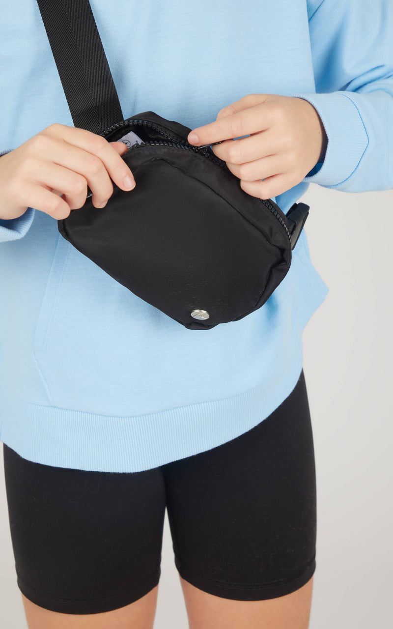 Girls Pullover Hoodie, Bike Short, Fanny Bag Set- Multiple Colors