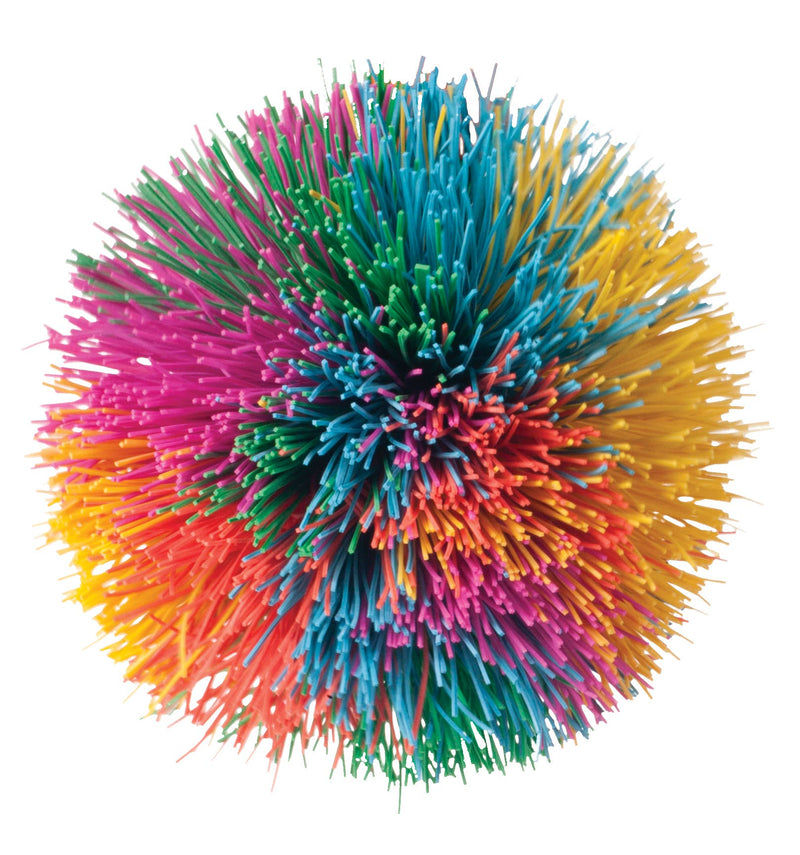 3.5" Rainbow Pom Ball, Squishy, Soft, Colorful