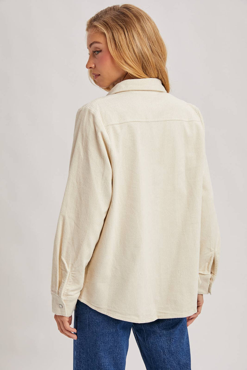 Miranda Corduroy Shacket- Peacock