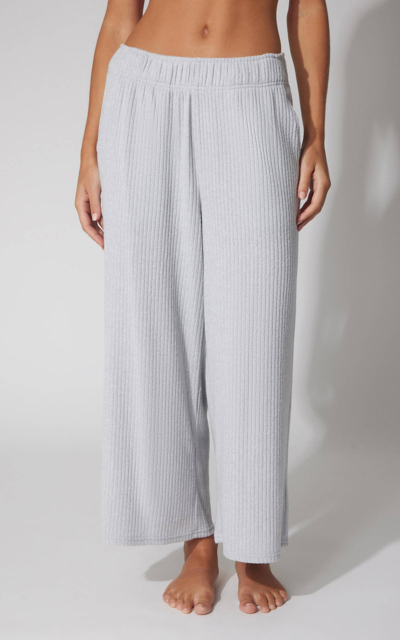 Rib Knit Wide Leg Pants