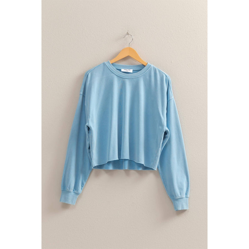 Nita Cropped Sweatshirt With Raw Hem