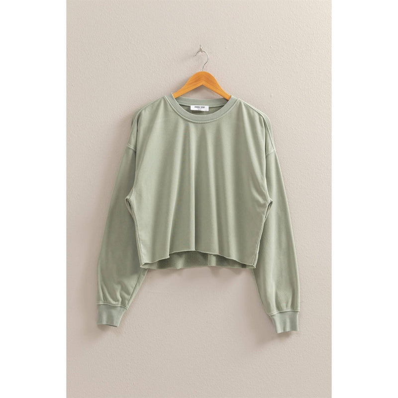 Nita Cropped Sweatshirt With Raw Hem