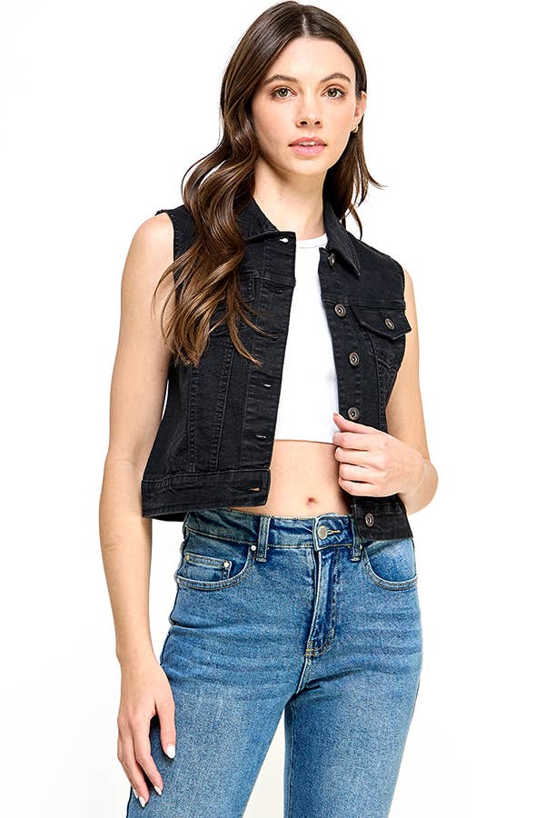 Women's Spandex Denim Vest