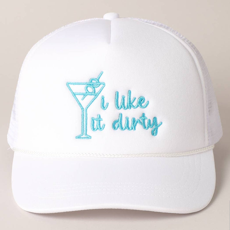 Cocktail Texts Embroidery Mesh Back Trucker Hat