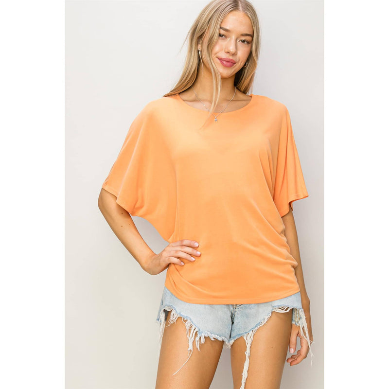 Elbow Length Dolman Sleeve Top