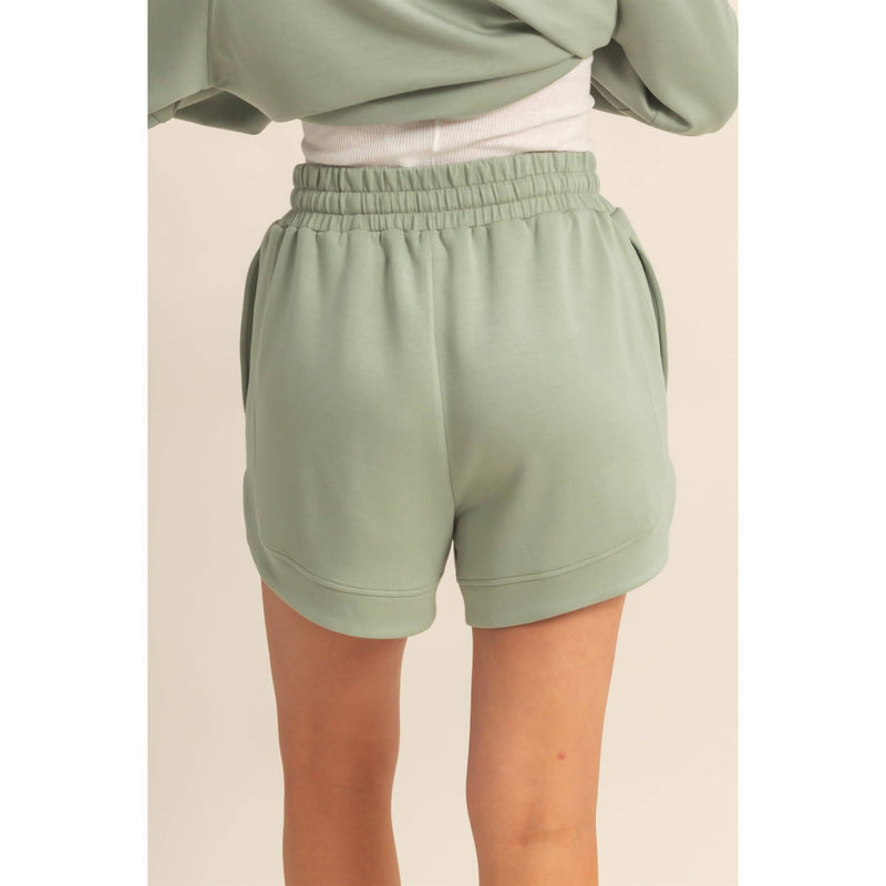 Scuba Elasticized Waist Casual Loose Sweat Shorts