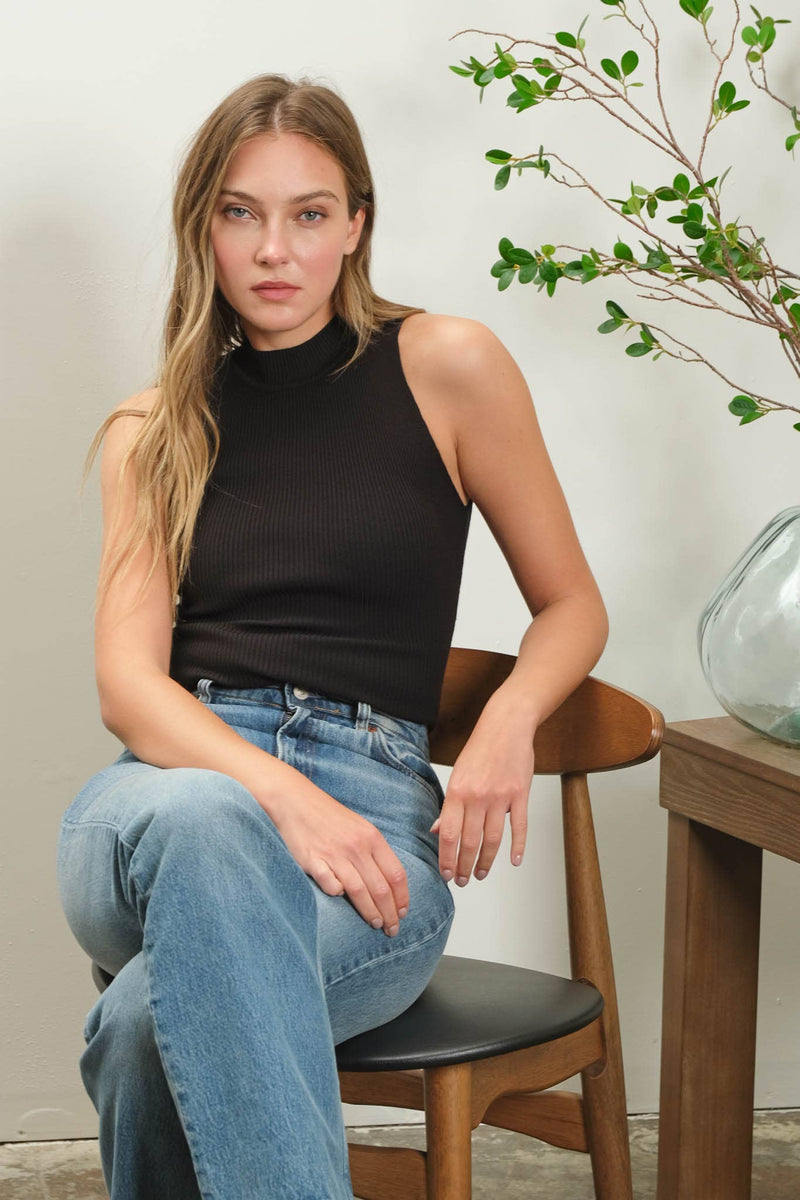 Brynn Mock Neck Sweater Tank