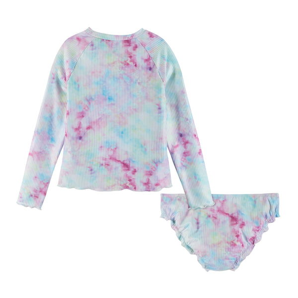Girls Tween Long Sleeve Ribbed Rashguard Set