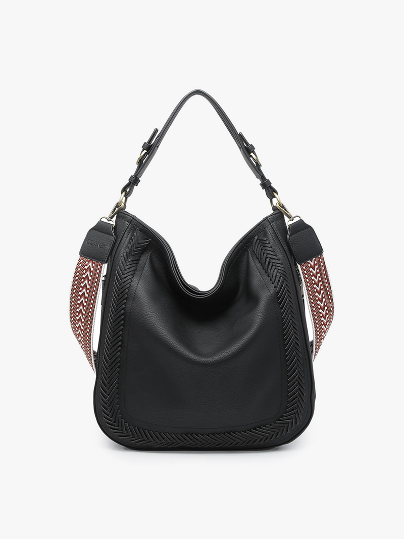 Aris Whipstitch Hobo/Crossbody w/ Guitar Strap