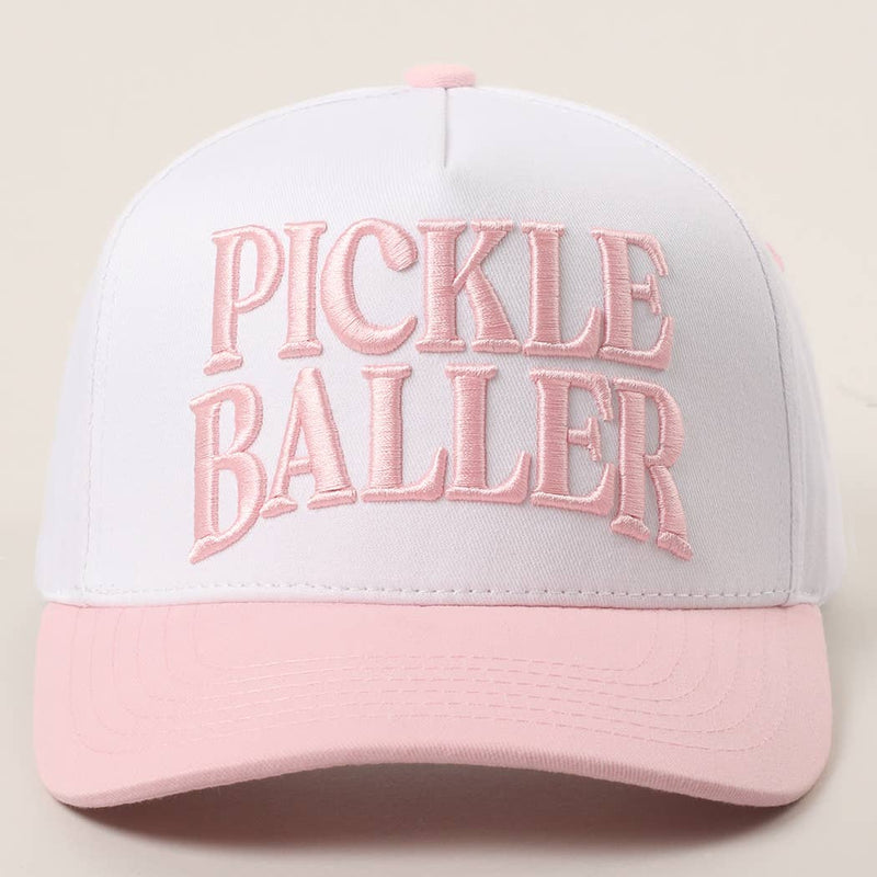 PICKLE BALLER 3D Letter Embroidery Two-Tone Trucker Hat