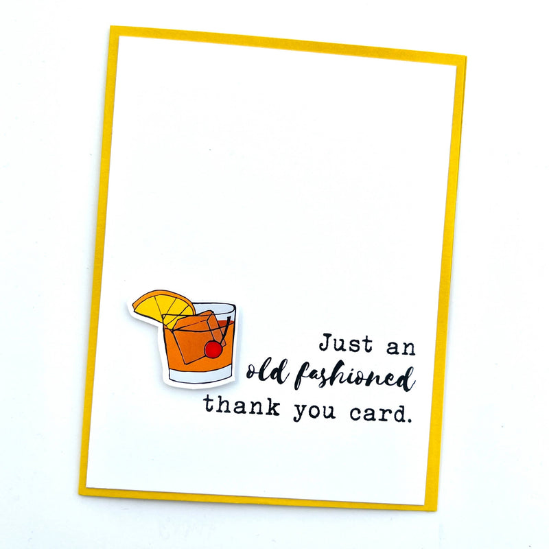 Thank You Old Fashioned drink card