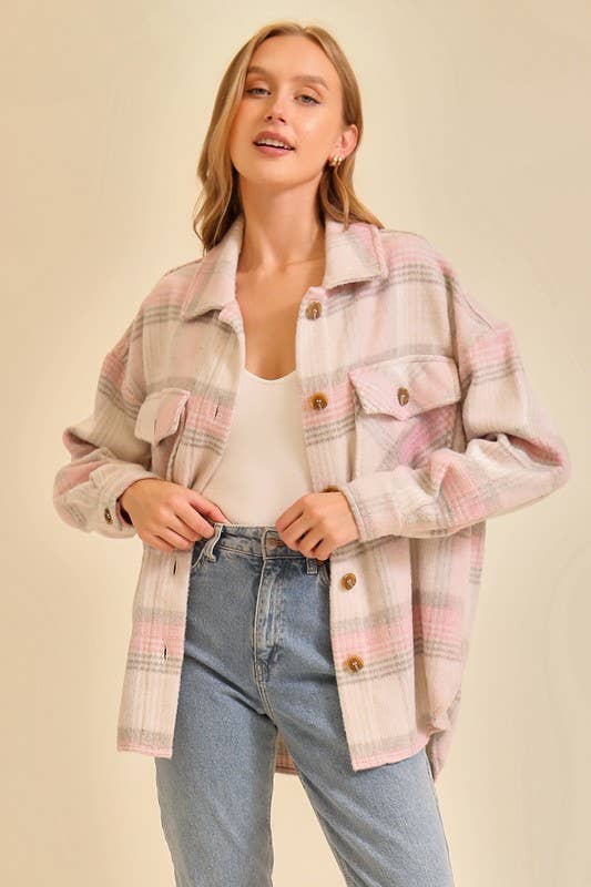 Fall Vibes Plaid Print Shacket