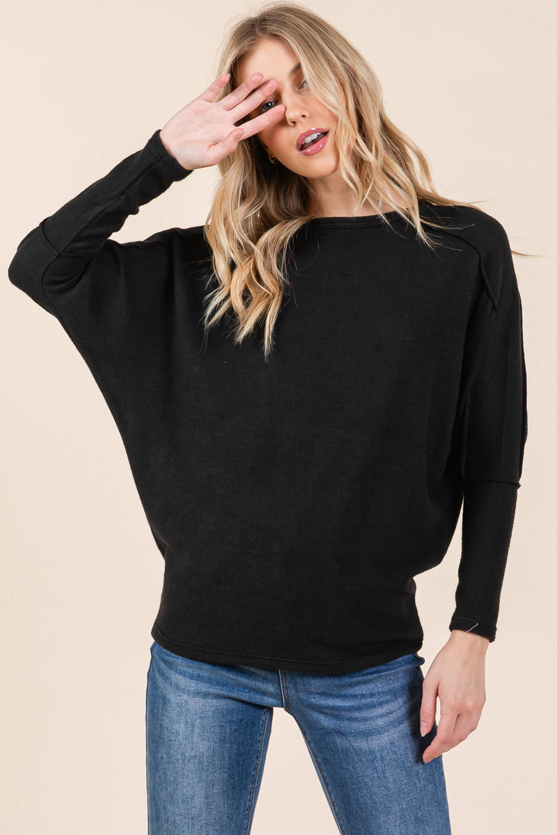 WOMEN'S ELEGANT COZY DOLMAN SWEATER