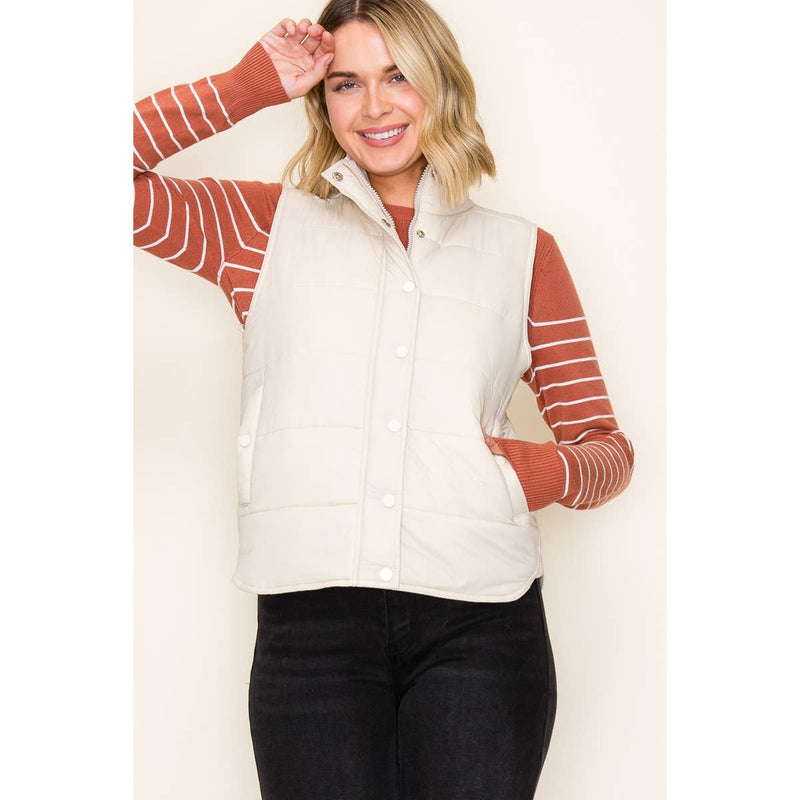 Solid Brown Puffer Vest