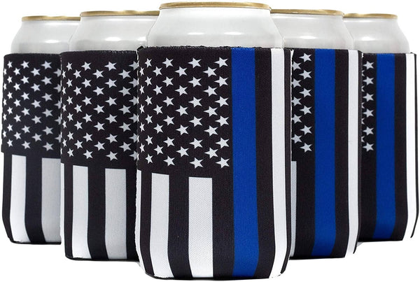 Thin Blue Line Can Coozie Cooler for 12oz Cans