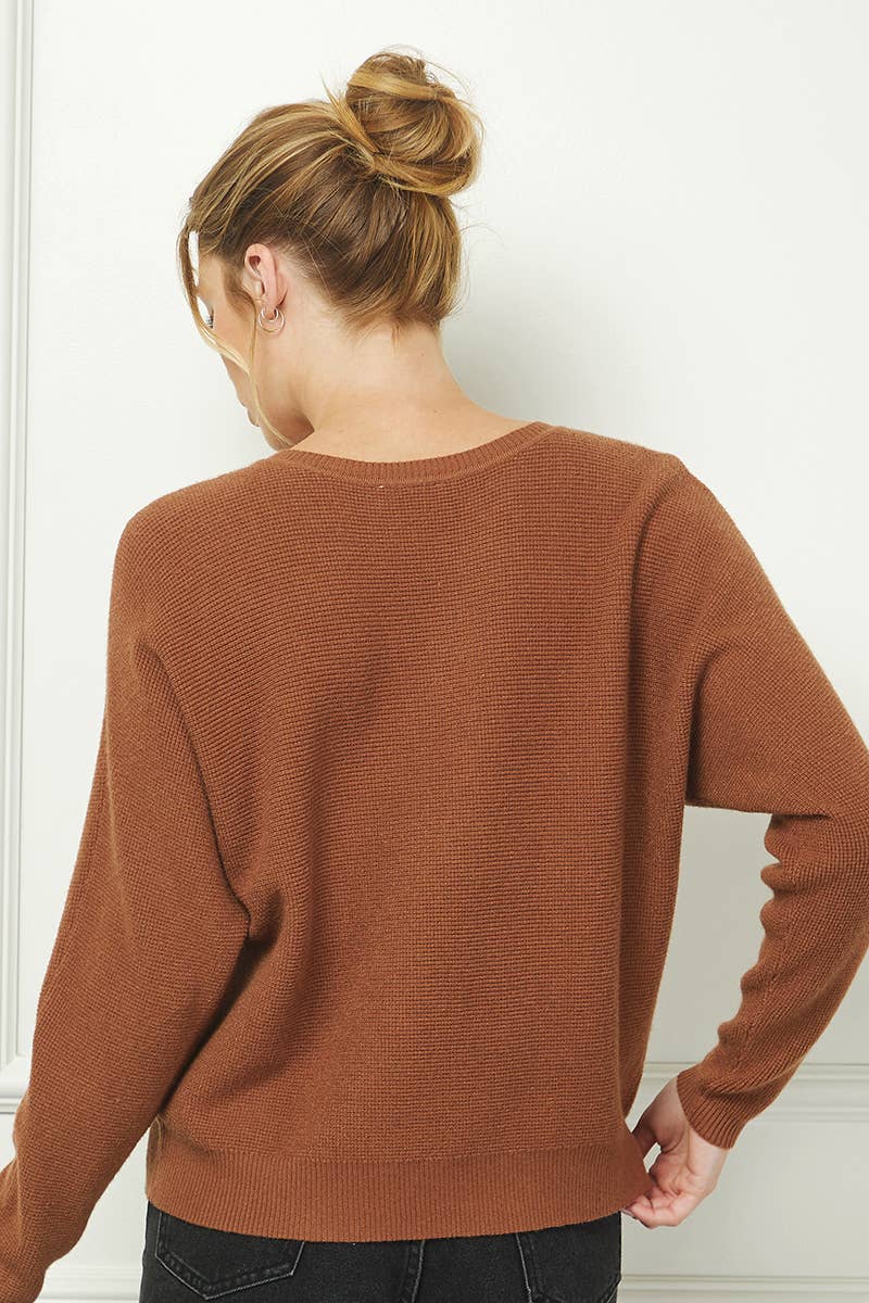 Soft Mini Waffle Texture Dolman