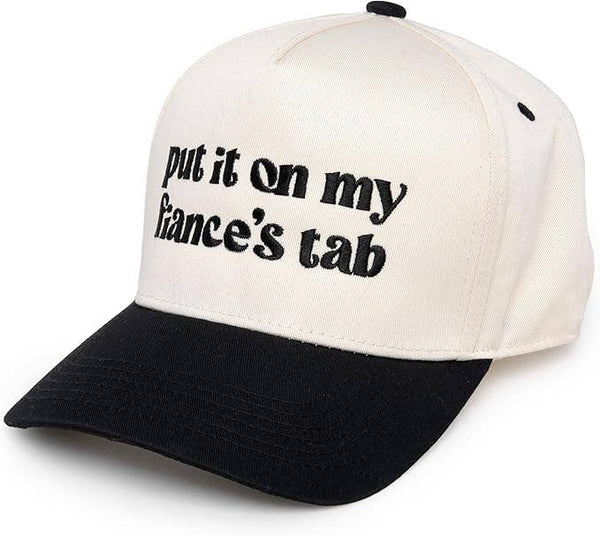 Two Tone Cap -  Put It On My Fiance's Tab - Beige/Black