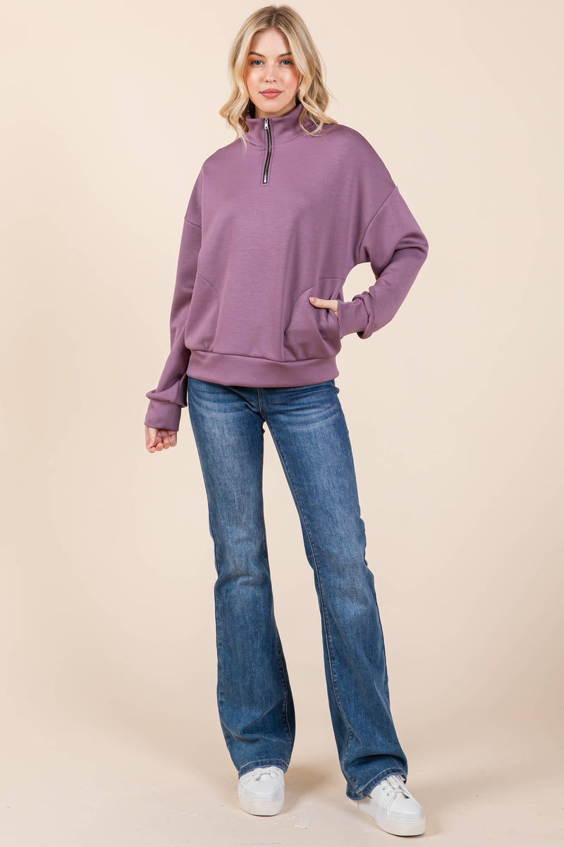 SOFT BRUSHED FLEECE QUARTER ZIP