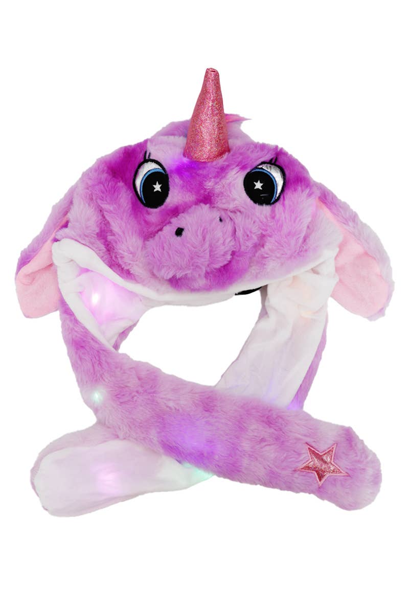 Unicorn Fluffy Fur LED Light-Up Ear Moving Hat