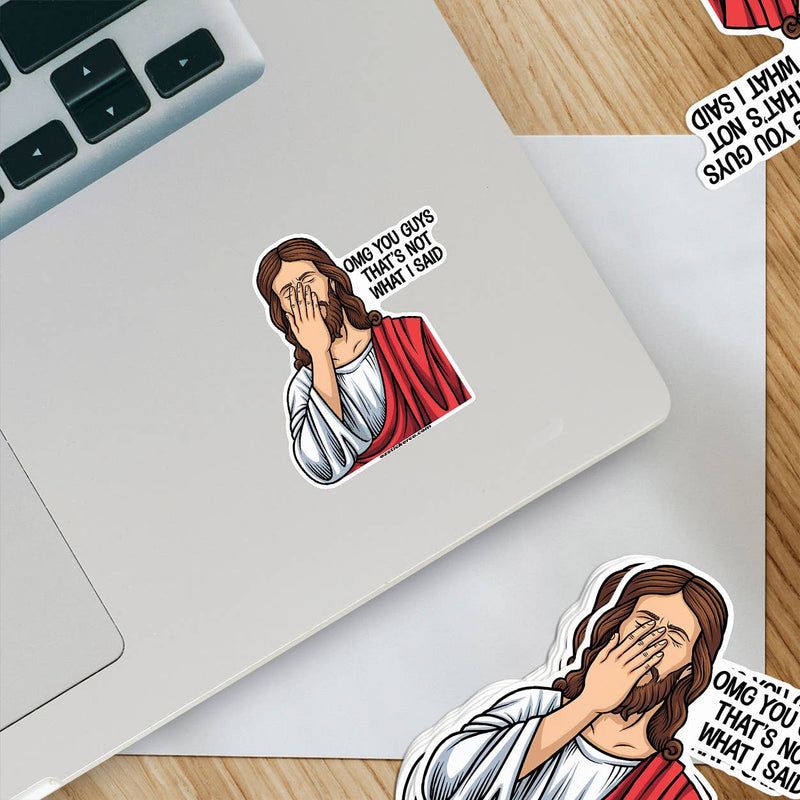 Facepalm Jesus Funny Sticker