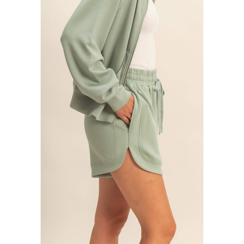 Scuba Elasticized Waist Casual Loose Sweat Shorts