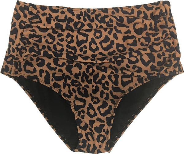 Women's Leopard Print Midi Ruched Bottom