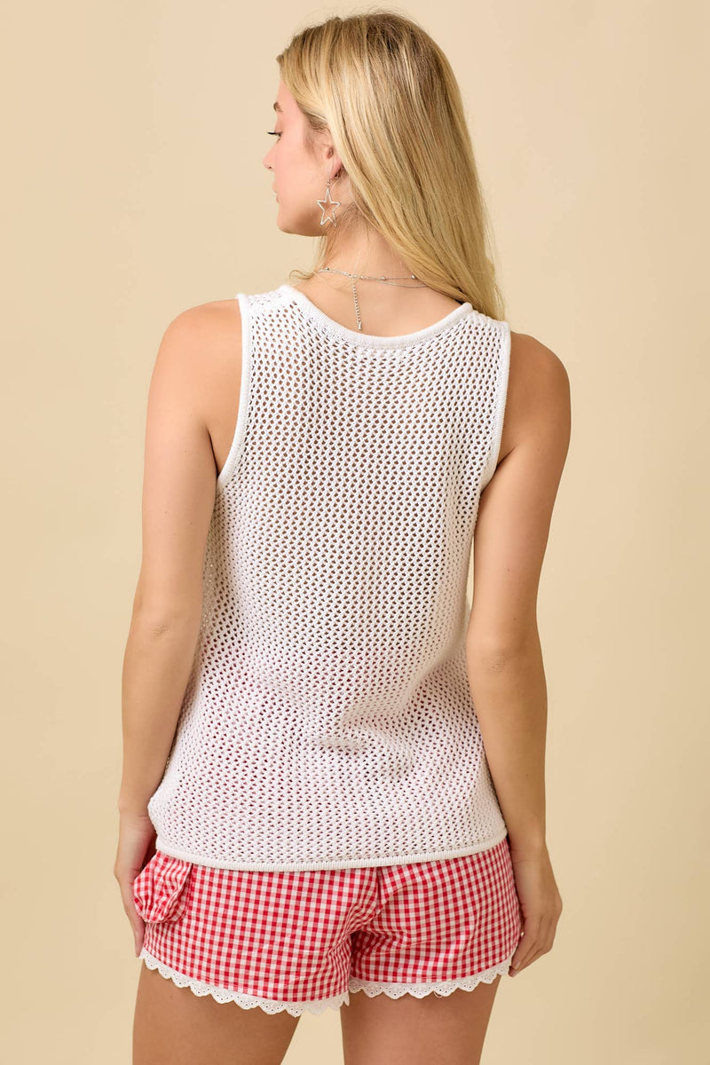 Carla Embroidered USA Tank