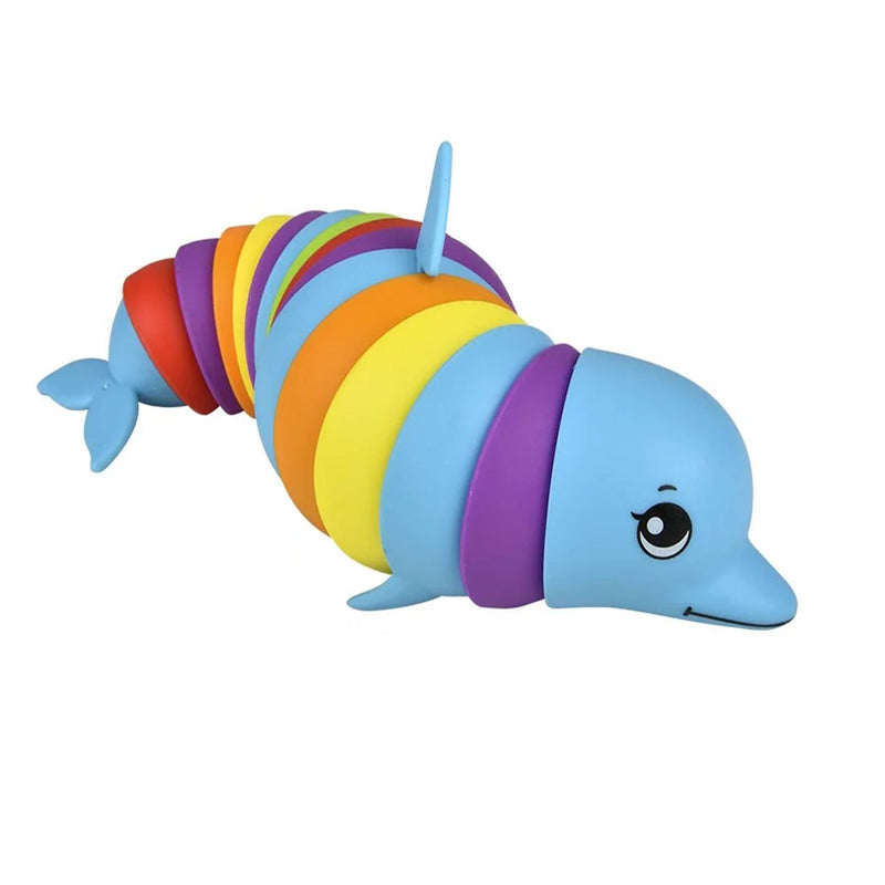 Rainbow Dolphin Wiggle Fidget Kids Toy- 7''