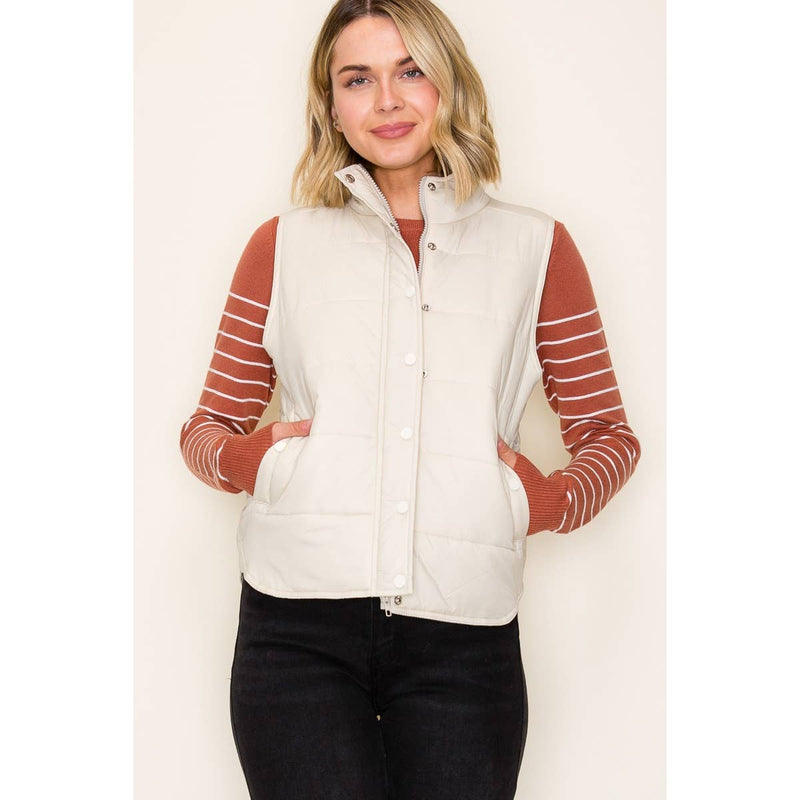 Solid Brown Puffer Vest