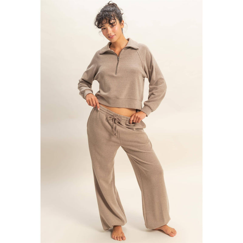 Nicole Soft Ribbed Half-Zip Sweatshirt