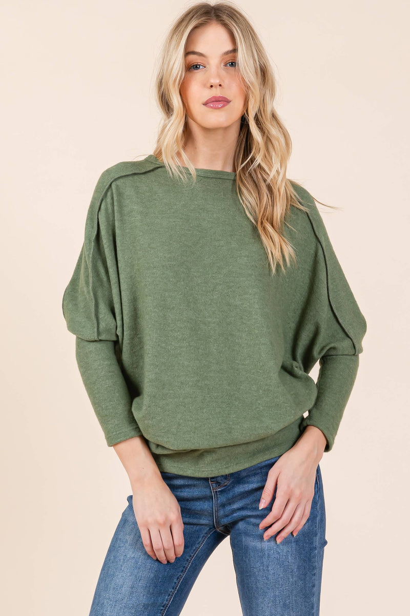 WOMEN'S ELEGANT COZY DOLMAN SWEATER