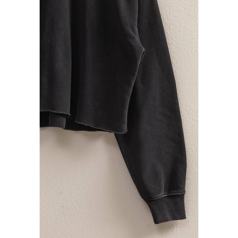 Nita Cropped Sweatshirt With Raw Hem