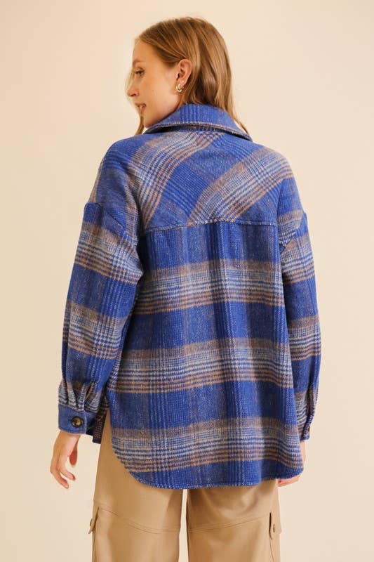 Fall Vibes Plaid Print Shacket