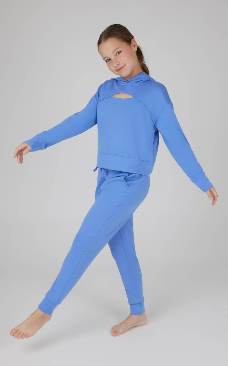 Girls Scuba Front Keyhole Hoodie and Jogger Set