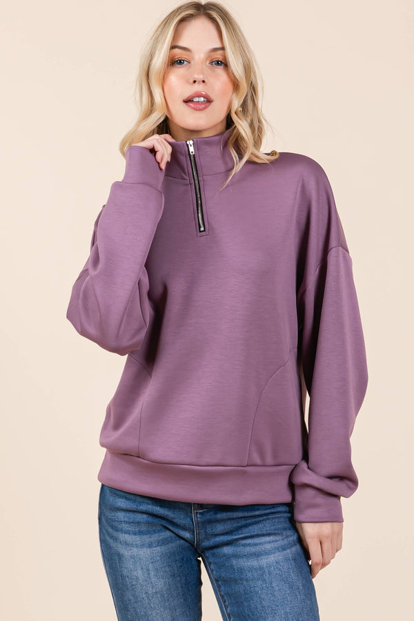 SOFT BRUSHED FLEECE QUARTER ZIP