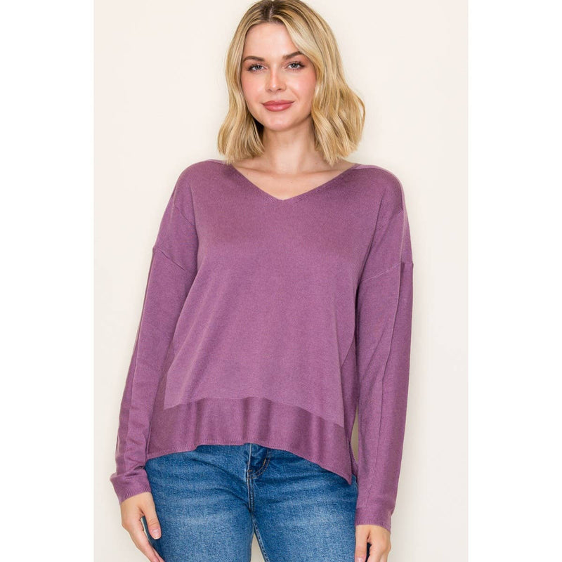 V NECK PULLOVER SWEATER