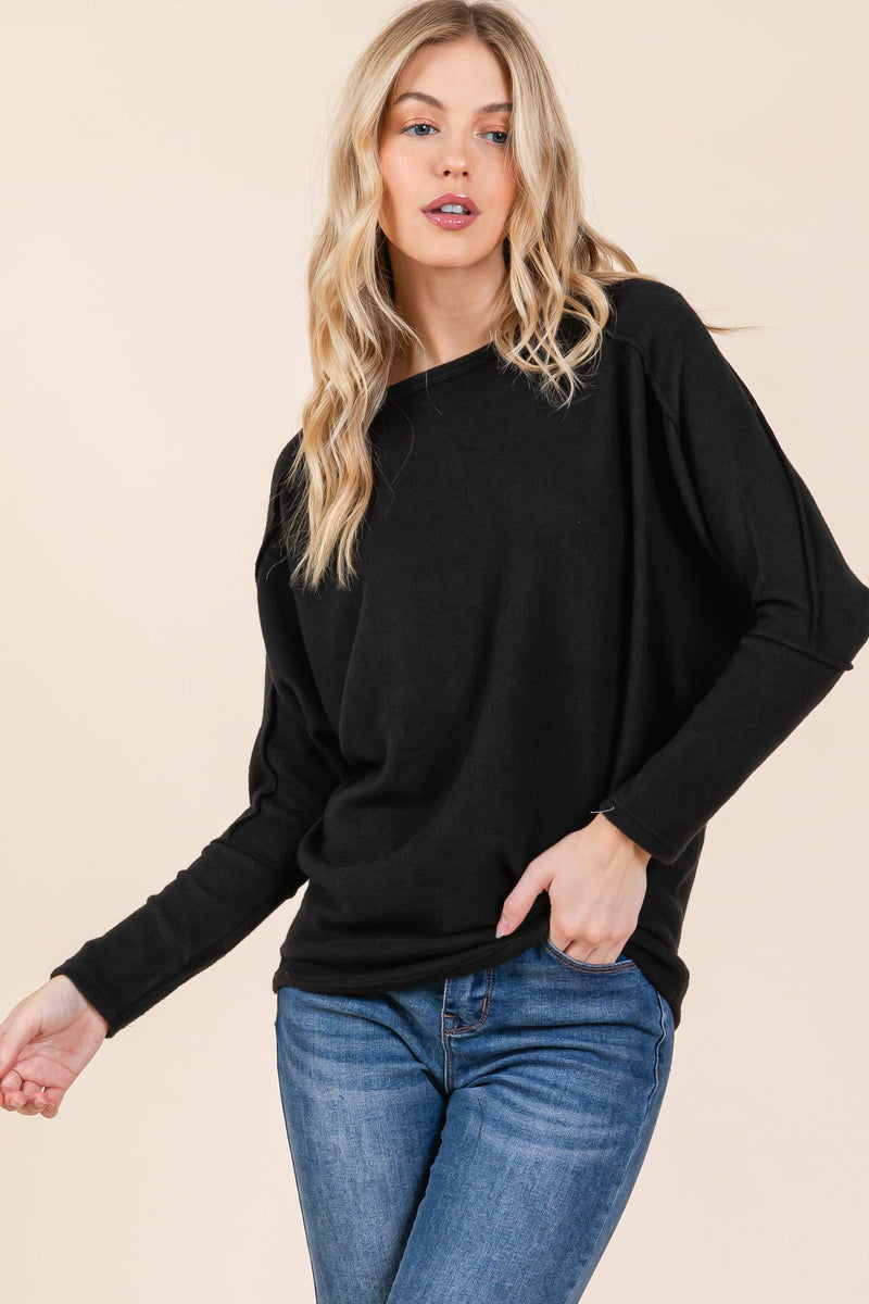 WOMEN'S ELEGANT COZY DOLMAN SWEATER