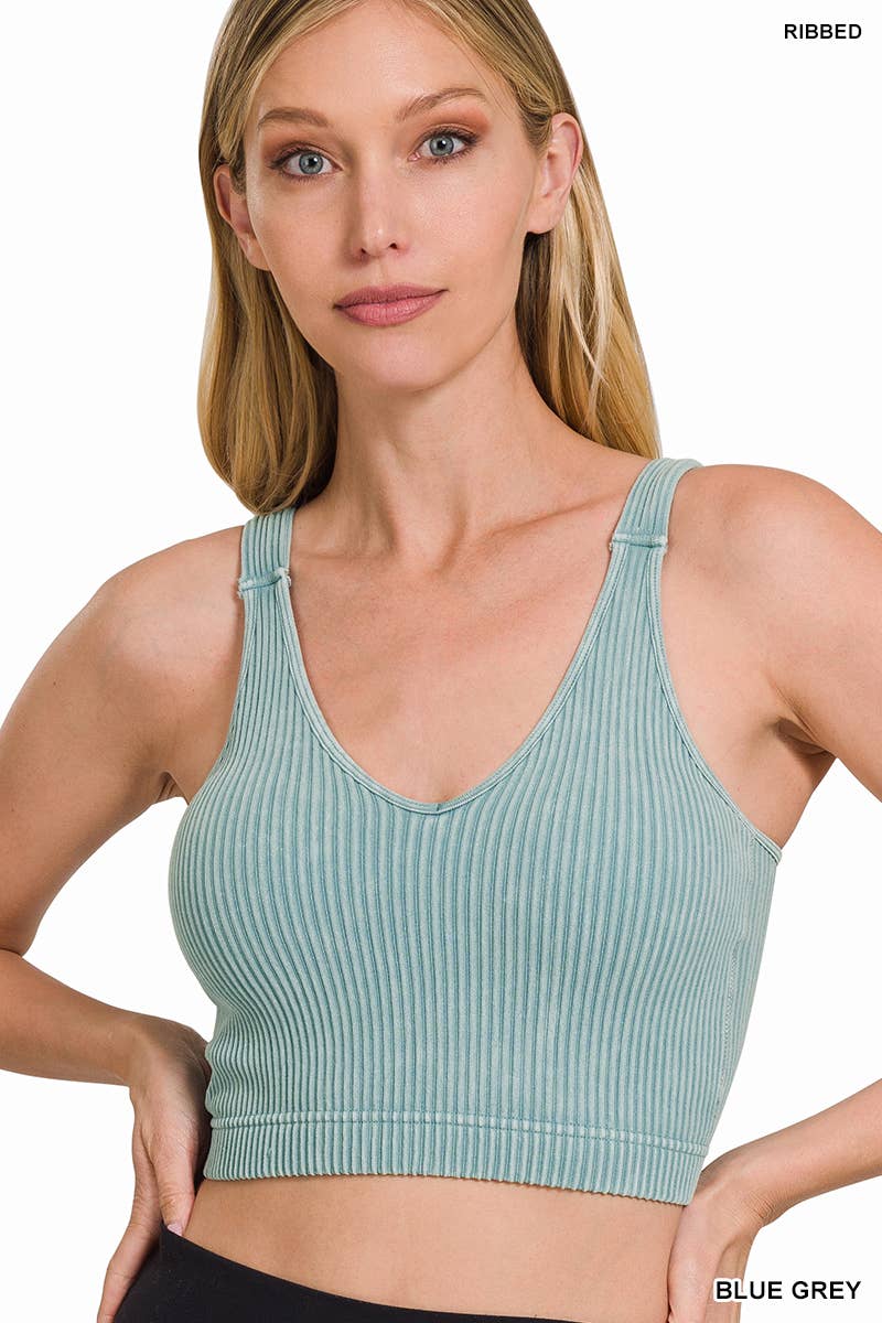 Cara Washed Top (Padded): Multiple Colors