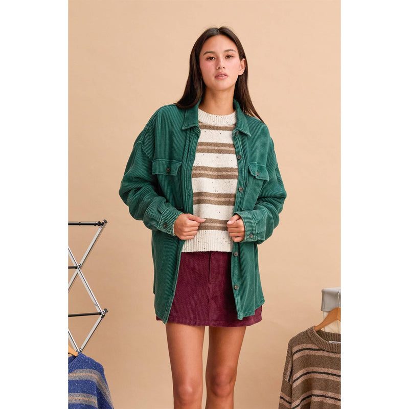 Waffle Button Up Shacket