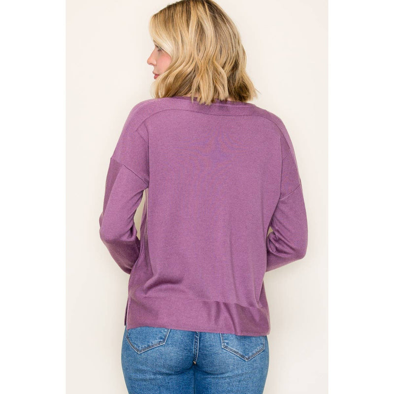 V NECK PULLOVER SWEATER