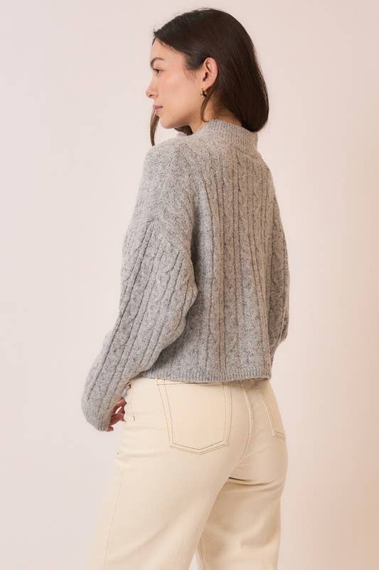 Brit Cable Knit 1/4 Zip Sweater