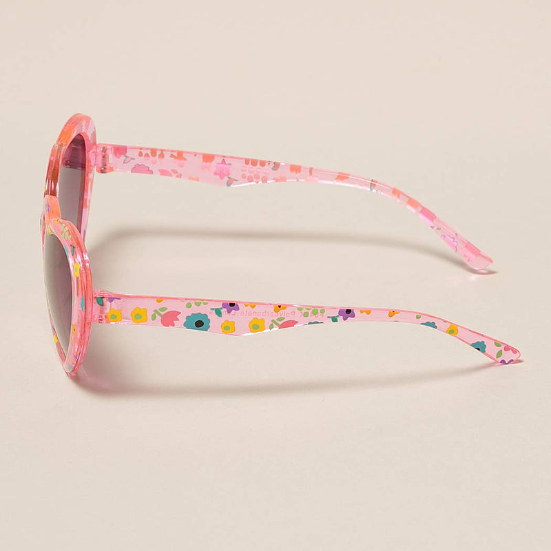 Kids Floral Pattern Heart Shape Sunglasses
