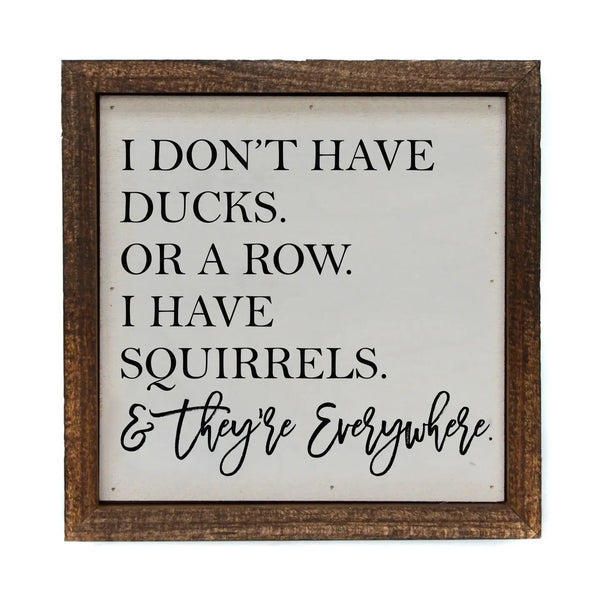 6x6 I Don't Have Ducks, I Have Squirrels Sign