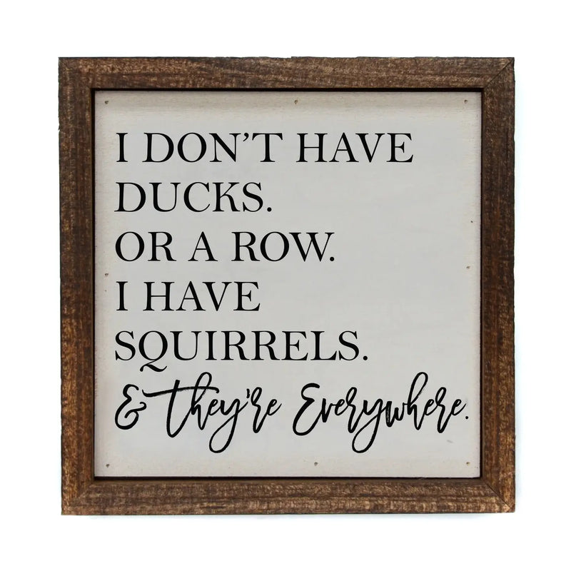 6x6 I Don't Have Ducks, I Have Squirrels Sign