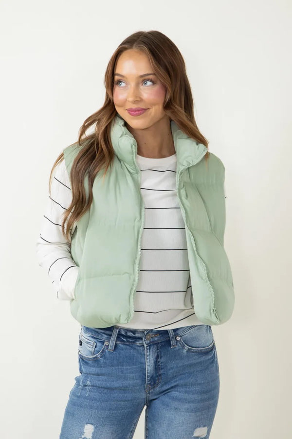 Issey Vest-Sage