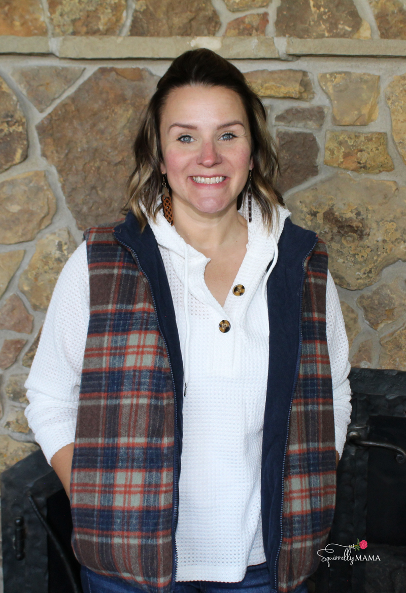 Reversible Plaid and Corduroy Vest